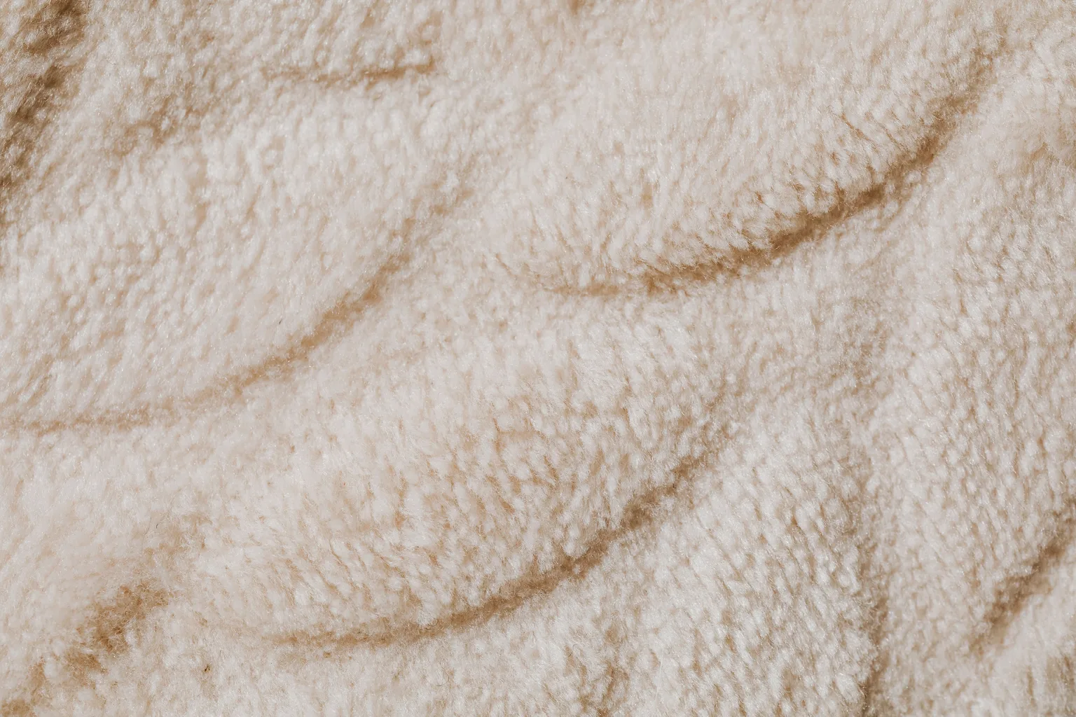 Close-up of a plush beige carpet showing its fiber texture